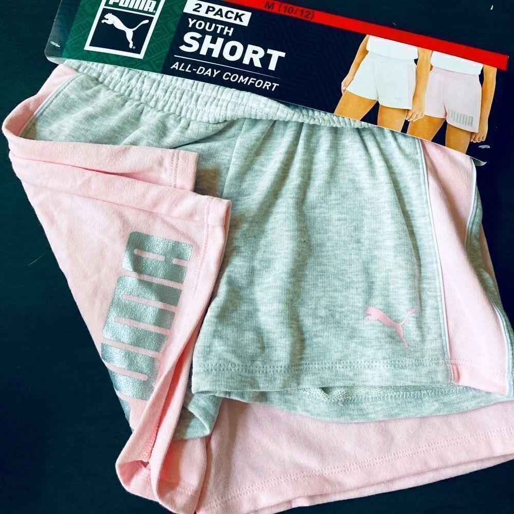 NWT Puma Girls 2-pk Shorts Set M